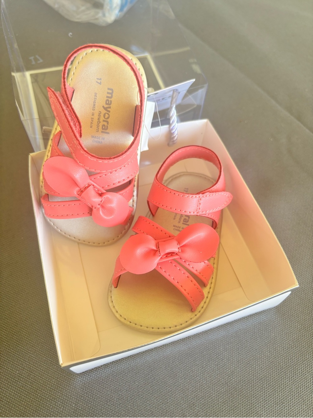 Mayoral Coral Bow-Accent Toddler Sandals